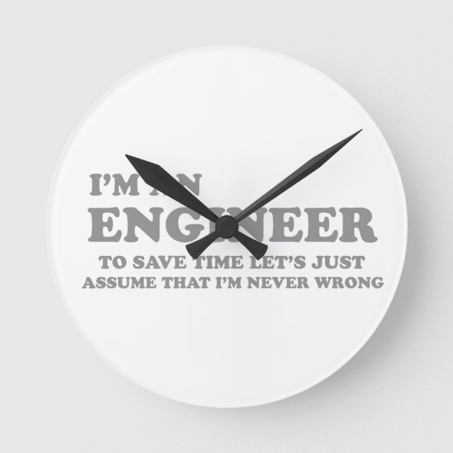 I'm an Engineer Round Clock (Front)