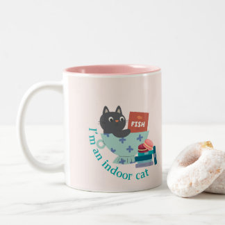 I'm An Indoor Cat Funny Two-Tone Coffee Mug