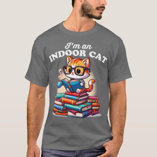 Im an Inr Cat Reading Books T_Shirt