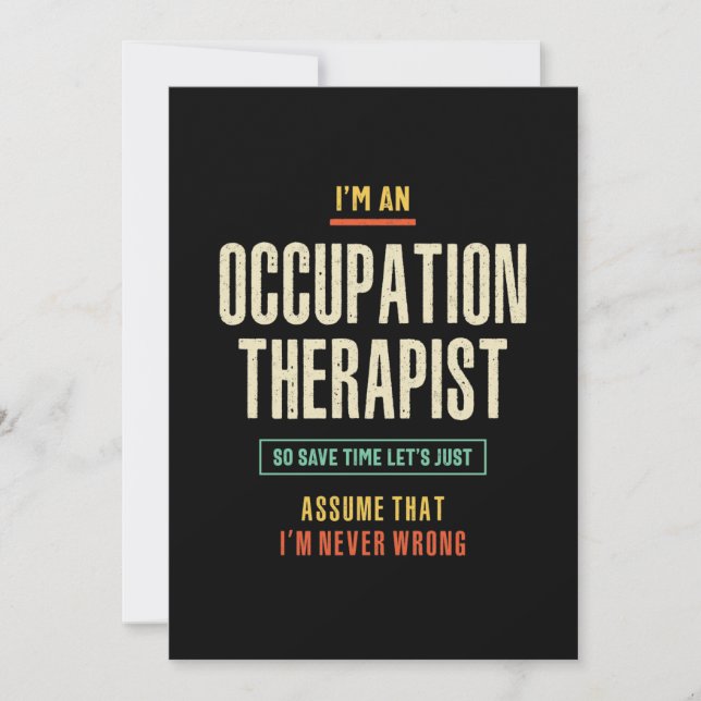 I'm an Occupation Therapist Thank You Card (Front)