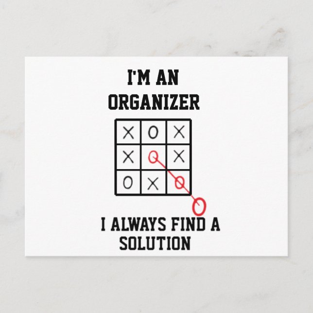 Im An Organizer I Always Find A Solution  Postcard (Front)