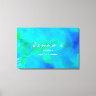 I'M AQUA WATERCOLOR Bat Mitzvah Sign In Board