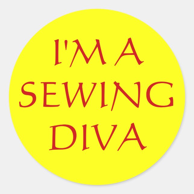 I'M ASEWINGDIVA CLASSIC ROUND STICKER (Front)