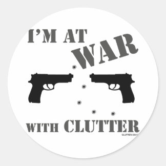 'I'm At War With Clutter' Stickers