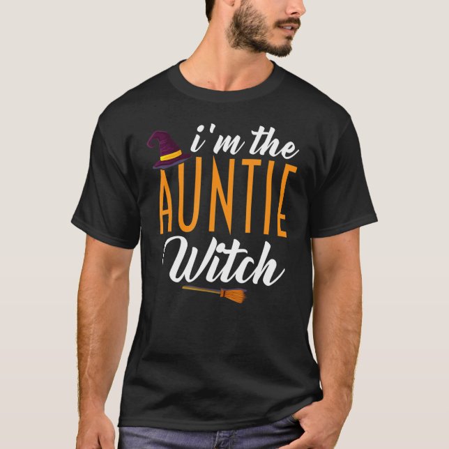 I'm Auntie Witch  Witch  Aunt Halloween Costume T-Shirt (Front)