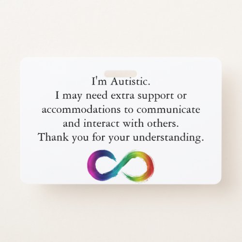 Im Autistic Awareness_ Communication Card Badge