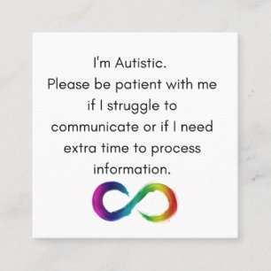 I'm Autistic- Communication Card