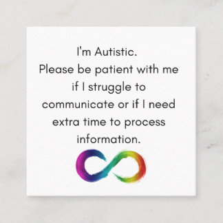 I'm Autistic- Communication Card