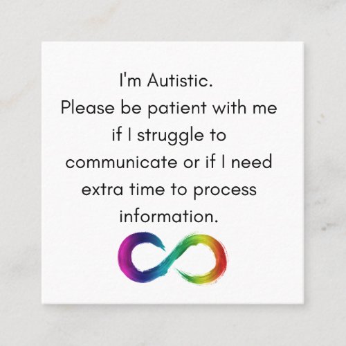 Im Autistic_ Communication Card