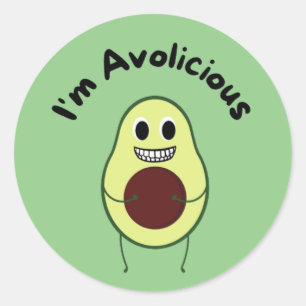 I'm Avolicious - Funny Fruit Pun     Classic Round Sticker