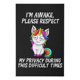 Im Awake Please Respect My Privacy Faux Canvas Print