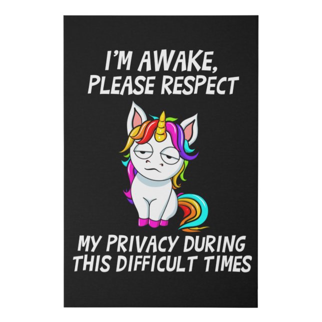 Im Awake Please Respect My Privacy Faux Canvas Print (Front)