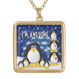 I'm Awesome! - Large gold finish necklace