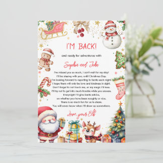 I'm Back Arrival Letter Return Christmas Invitation