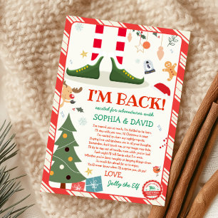 I'm Back Christmas Elf Return Arrival Letter Card