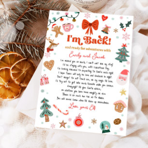 I'm Back Elf Arrival Elf Return Christmas Letter  Invitation