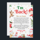 I'm Back Elf Arrival Elf Return Christmas Letter  Invitation<br><div class="desc">I'm Back Elf Arrival Elf Return Christmas Letter Invitation
♥ This cute Elf Letter is a perfect addition to your Magical Christmas!</div>
