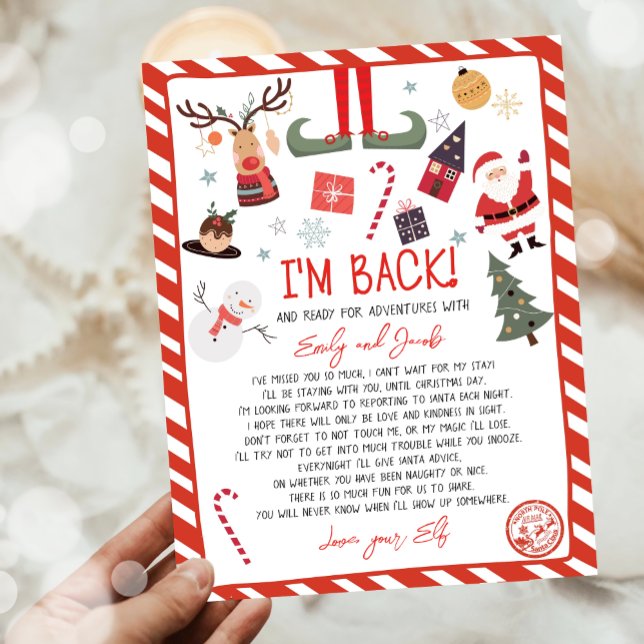 I'm Back Elf Arrival Letter Elf Return Christmas  (Creator Uploaded)