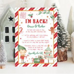 I'm Back Welcome Back Christmas Elf Letter Poster