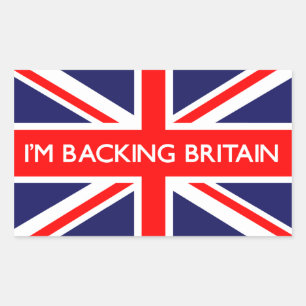 I'm Backing Britain On British Flag Rectangular Sticker