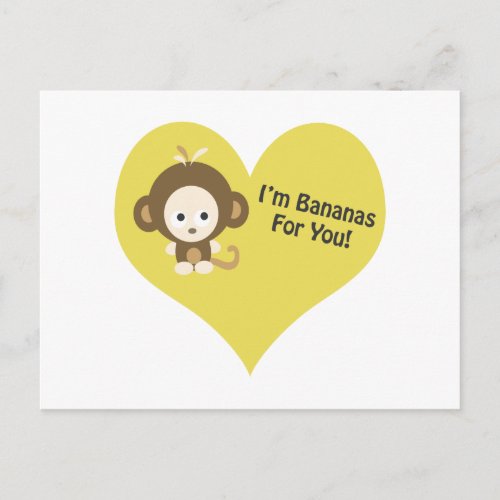 Im Bananas for You Monkey Postcard