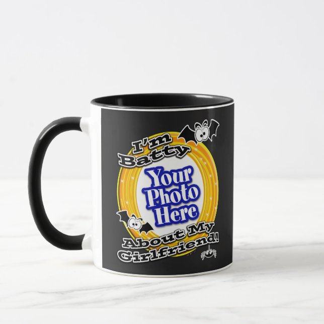 I'm Batty About My Girlfriend Photo Black Mug (Left)