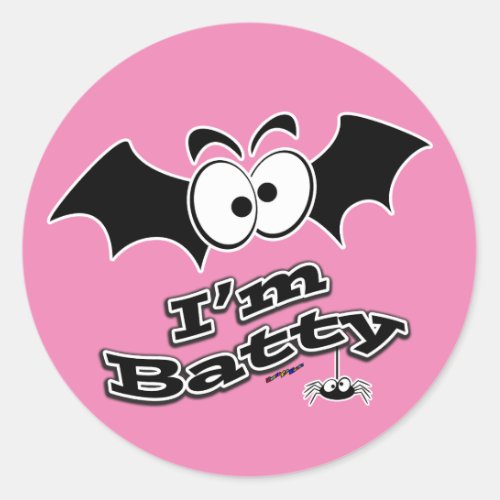 Im Batty Crazy Eyes Classic Round Sticker