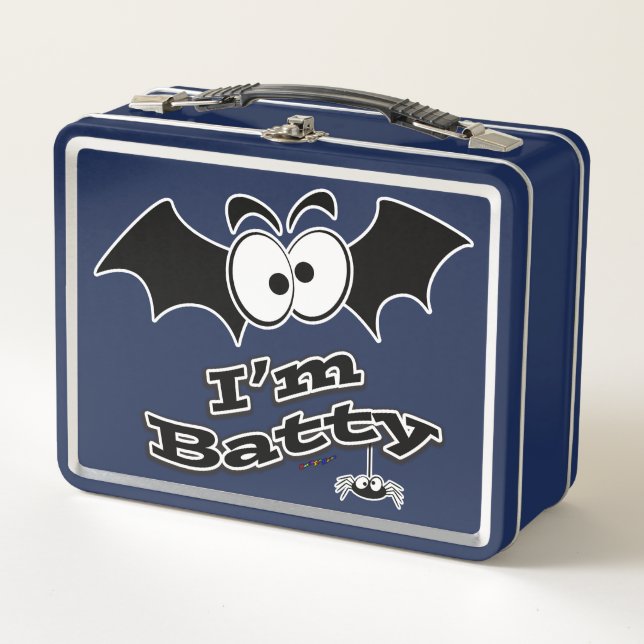 I'm Batty Crazy Eyes Metal Lunch Box (Front)