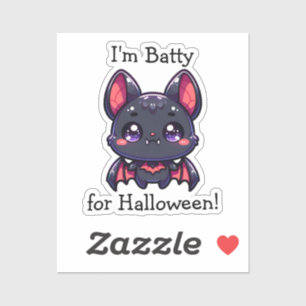 I'm Batty for Halloween Personalized Sticker