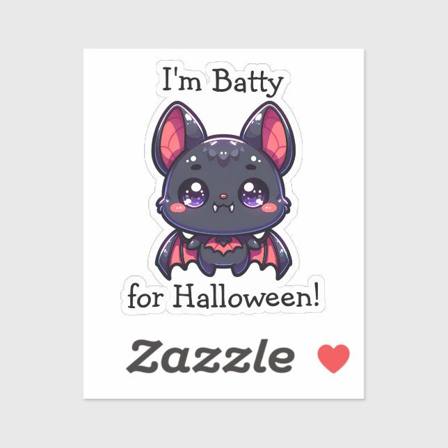 I'm Batty for Halloween Personalized Sticker (Sheet)