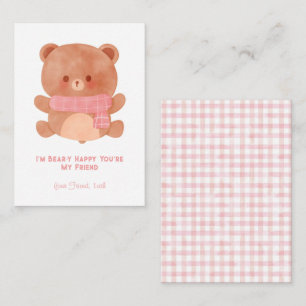 'I'm Bear-y Happy You're My Friend' Kids Valentine Note Card