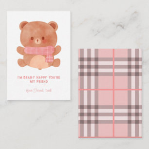 'I'm Bear-y Happy You're My Friend' Kids Valentine Note Card
