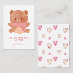 'I'm Bear-y Happy You're My Friend' Kids Valentine Note Card