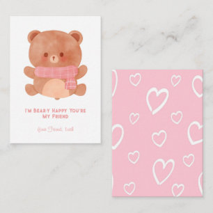'I'm Bear-y Happy You're My Friend' Kids Valentine Note Card