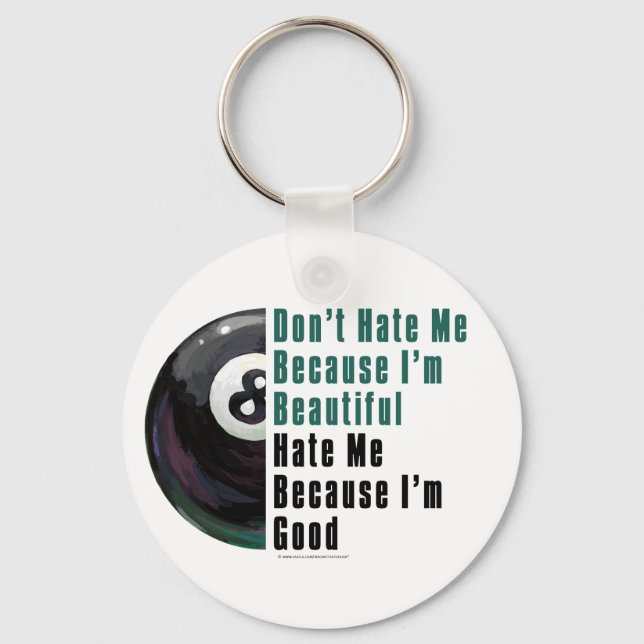 Im Beautiful Im Good 8 Ball Keychain (Front)
