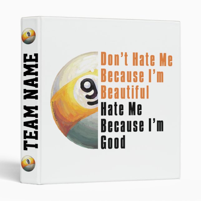 Im Beautiful Im Good 9 Ball 3 Ring Binder (Front/Spine)
