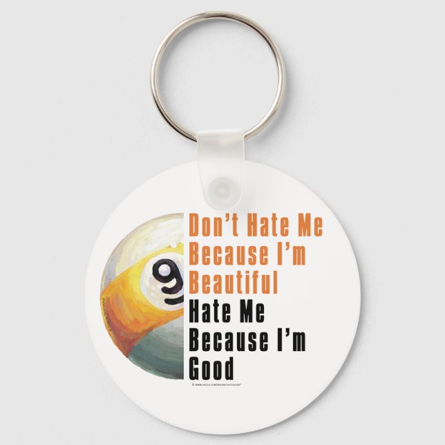Im Beautiful Im Good 9 Ball Keychain (Front)