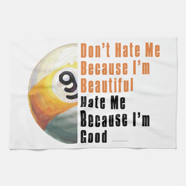 Im Beautiful Im Good 9 Ball Kitchen Towel (Horizontal)