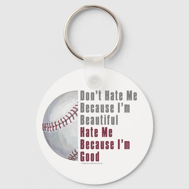 Im Beautiful Im Good Baseball Keychain (Front)