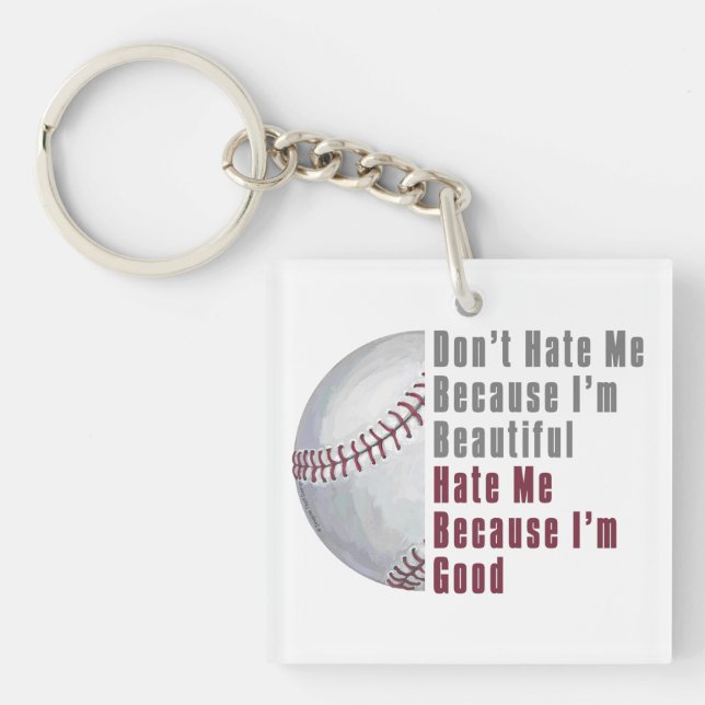 Im Beautiful Im Good Baseball Keychain (Front)