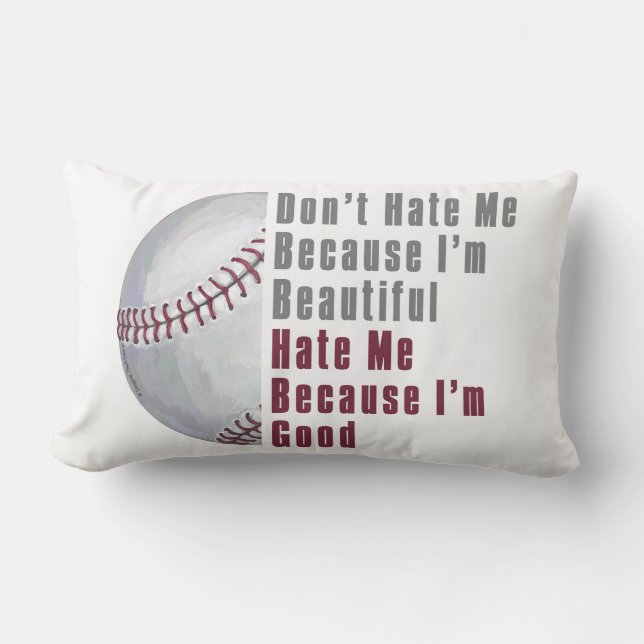 Im Beautiful Im Good Baseball Lumbar Pillow (Front)