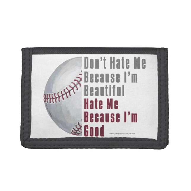 Im Beautiful Im Good Baseball Tri-fold Wallet (Front)