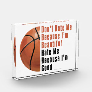Im Beautiful Im Good Basketball Acrylic Award