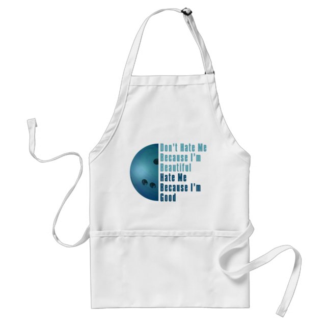 Im Beautiful Im Good  Bowling Blue Adult Apron (Front)