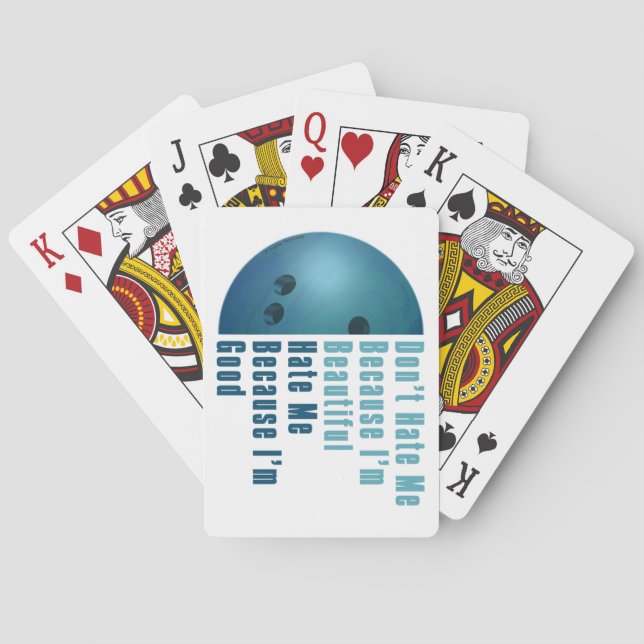 Im Beautiful Im Good  Bowling Blue Poker Cards (Back)