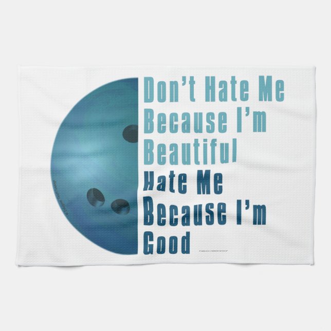 Im Beautiful Im Good  Bowling Blue Towel (Horizontal)