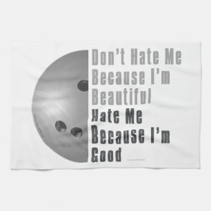 Im Beautiful Im Good Bowling Gray Kitchen Towel