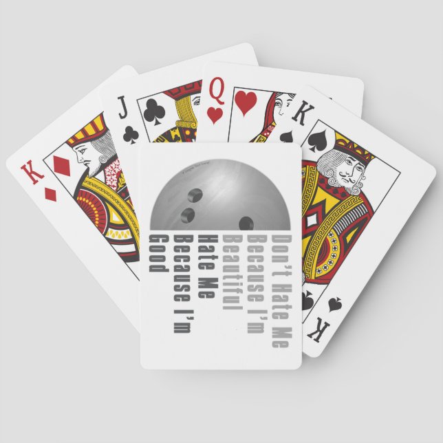 Im Beautiful Im Good Bowling Gray Poker Cards (Back)
