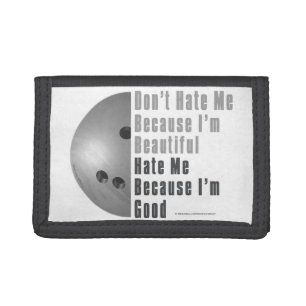 Im Beautiful Im Good Bowling Gray Trifold Wallet