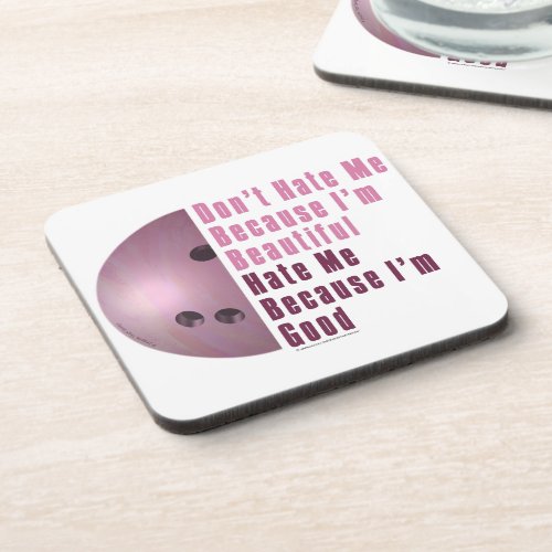 Im Beautiful Im Good Bowling Pink Drink Coaster